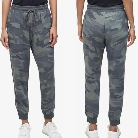 Splendid Camo Boardwalk Jogger Pants XL Army Green Rayon Casual Loungewear Warco - Picture 12 of 12